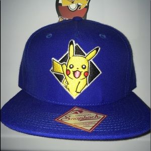 Pokemon Blue Pikachu Snapback Hat/ Cap